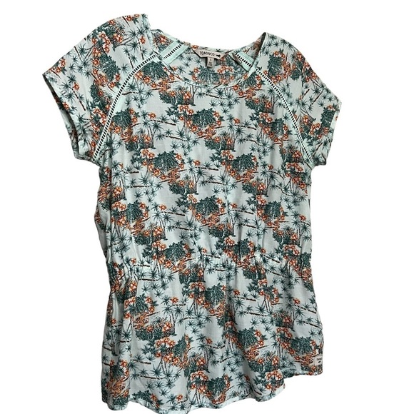 Toad&Co Small Floral Short Sleeve Beachy Tencel Blouse Shirt P1 - Picture 2 of 5